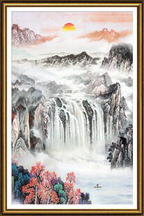 竖幅山水画