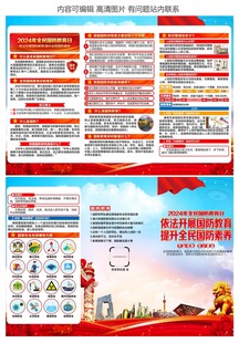 2024年全民国防教育日三折页