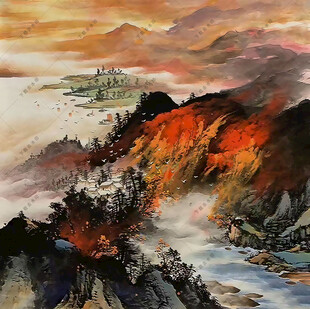 意境水墨山水装饰画