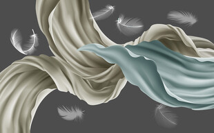 轻奢简约羽毛丝绸立体背景墙