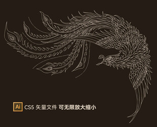 凤凰矢量线条文件