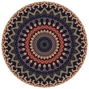 圆形复古民族风地毯