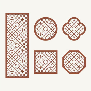 中式花纹 窗花格 镂空隔断