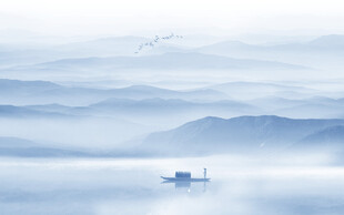 意境水墨山水背景图