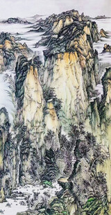 仿古工笔山水画