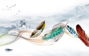 高清中式山水 TIF分层