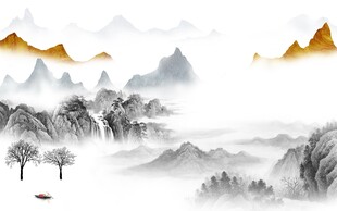 奢雅 高清中式山水 TIF分层