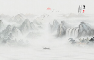 山水水墨画背景