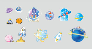 太空矢量图案素材