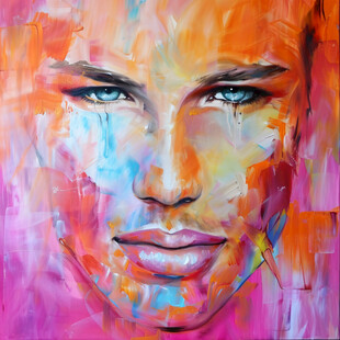 时尚美女抽象美女艺术挂画油画素材-时尚美女抽象美女艺术挂画油画图片