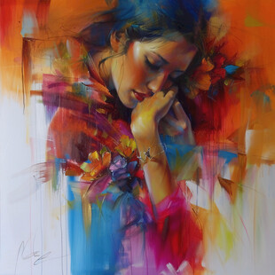 时尚美女抽象美女艺术挂画油画素材-时尚美女抽象美女艺术挂画