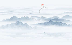 新中式水墨山水画