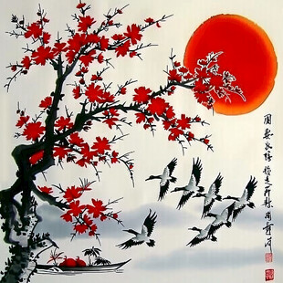 赵凯侠老师花鸟作品，仙鹤
