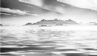 山水镂空点状风景图