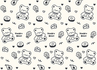 可爱卡通小熊图案