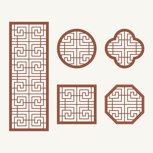 中式花纹 窗花格 镂空隔断