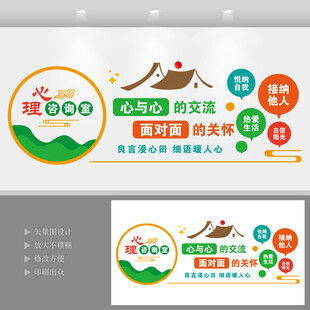 心理咨询室文化背景墙设计