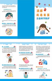 流感病毒来袭注意科学防护三折页