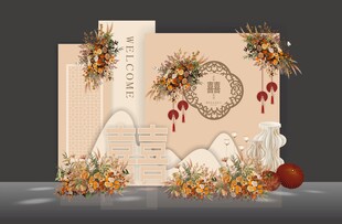 暖色调香槟色小众婚礼效果图