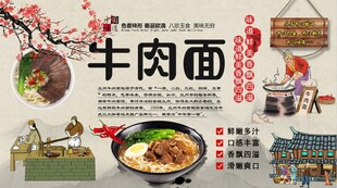 牛肉面背景墙