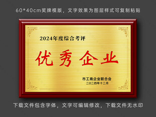 优秀企业 奖牌
