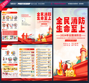 2024全国消防日三折页