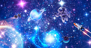 蓝色星空软膜背景