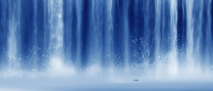 国画瀑布山水画