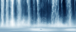 高山流水瀑布山水