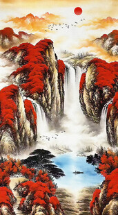 鸿运当头流水生财挂画