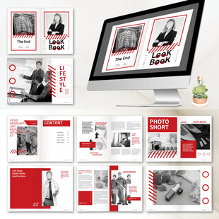 红色集团画册ID设计模板