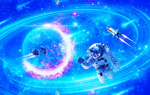 卡通 星空 宇航员