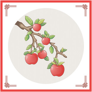 苹果卡通插画元素