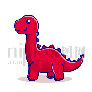 可爱卡通原始恐龙