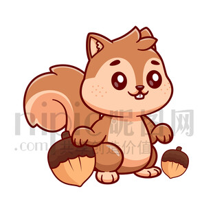 可爱卡通松鼠