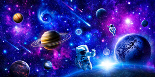 太空宇航员宇宙星球银河星空背景