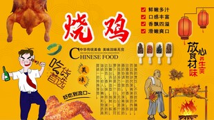 烧鸡背景墙