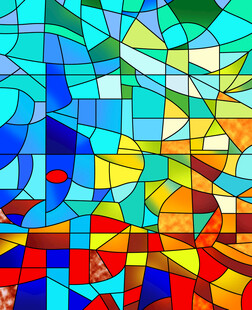 高清分层透明底教堂玻璃打印图