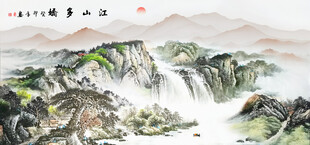 意境禅意水墨山水画