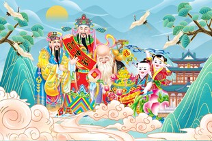 福禄寿像素材-福禄寿像图片-福禄寿像设计模板-昵图网