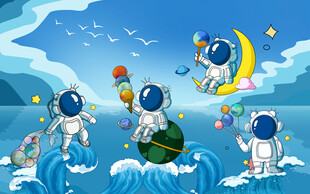 卡通宇航员背景