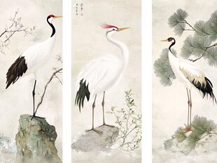 仙鹤图花鸟图素材-仙鹤图花鸟图图片-仙鹤图花鸟图设计模板-昵图网