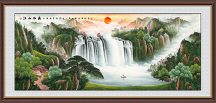 聚宝盆山水画