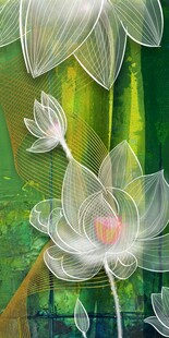 抽象荷花装饰画