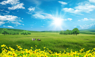 蓝天白云大草原