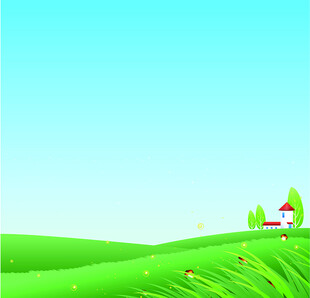 蓝天草地卡通
