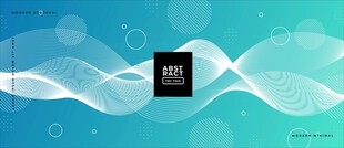 蓝绿色科技线条矢量背景