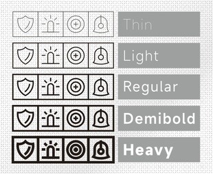 警示安全标识图标可变粗细