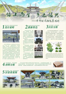 古牌坊式雕筑景观桥海报