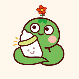 小萌蛇小青蛇花朵奶瓶